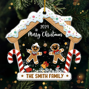 Décoration de maison en pain d'épices - Décoration personnalisée pour la famille - Acrylique - Cadeau de Noël pour les membres de la famille