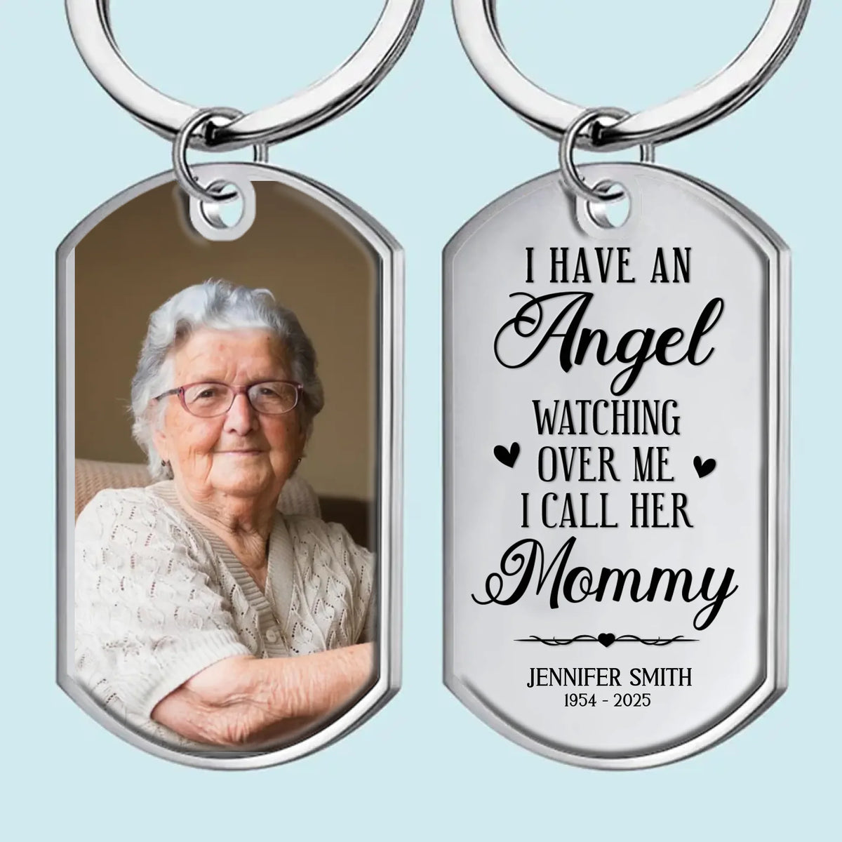 Porte-clés personnalisé avec photo « Votre amour vit en moi » - Cadeau de condoléances, cadeau de Noël pour les membres de la famille