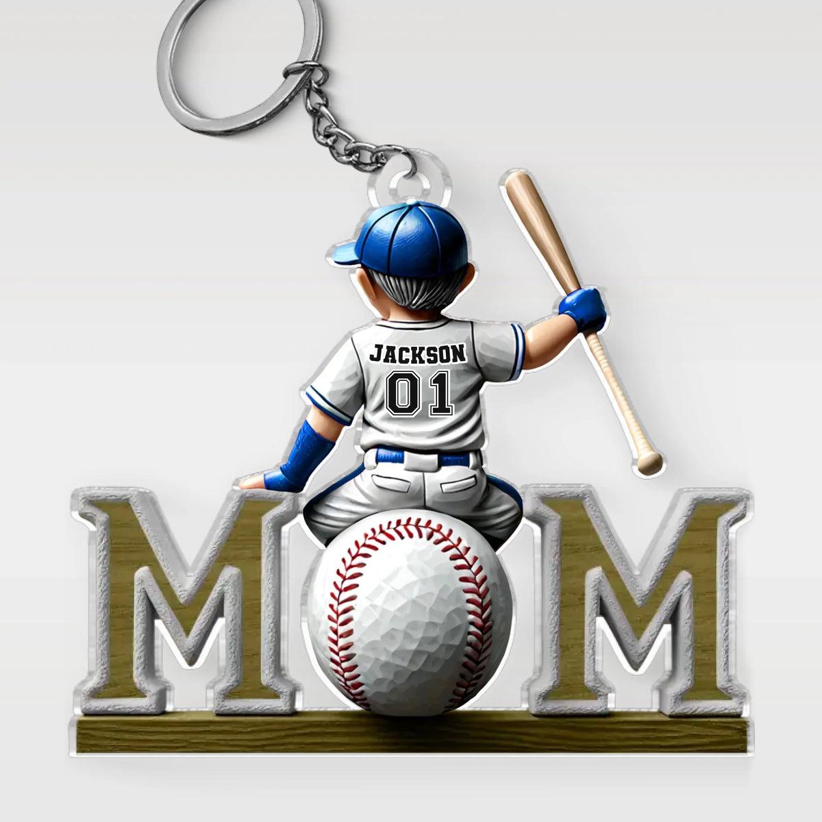 Baseball Life, fierté de maman – Porte-clés personnalisé en acrylique – Fête des Mères, cadeau de pendaison de crémaillère pour maman, passionnée de sport, joueuse sportive