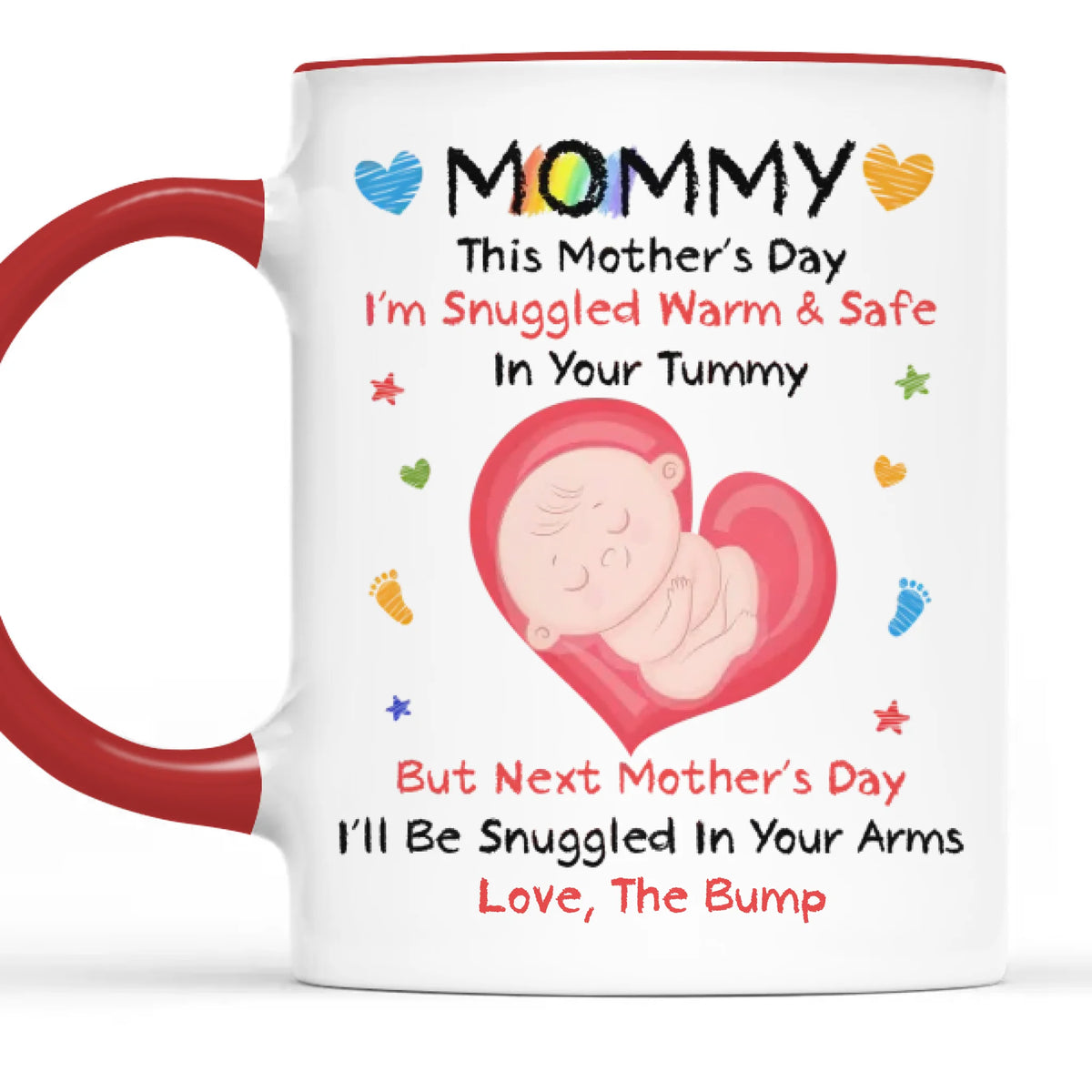 L'amour grandit en vous - Tasse personnalisée avec accents pour la famille - Cadeau pour la fête des mères, la fête prénatale, la première maman ou le nouveau-né