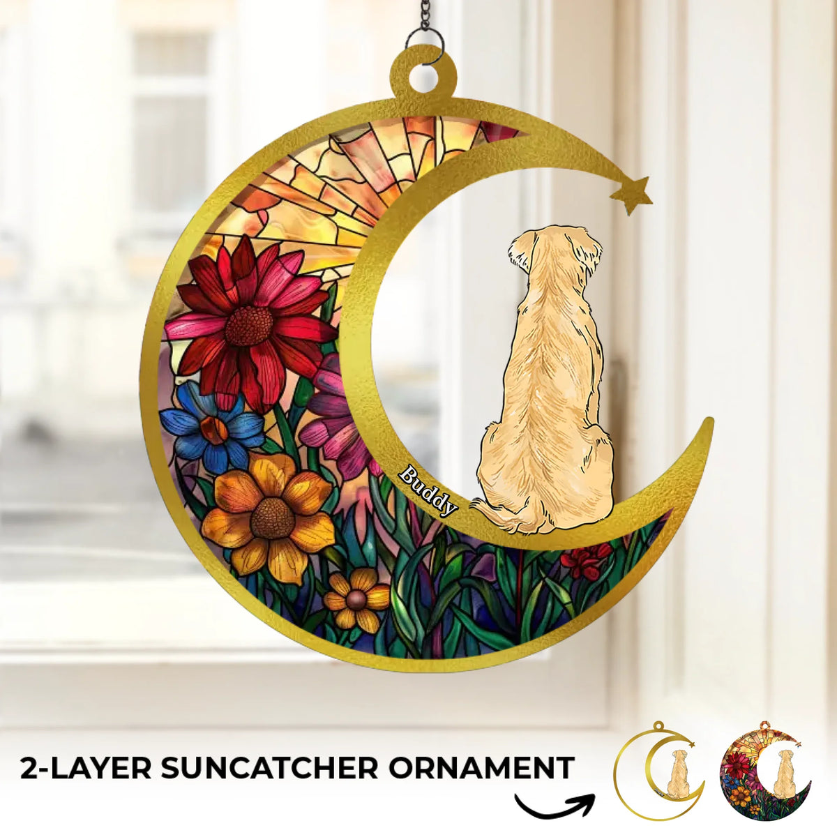 Tu as rempli ma vie d'amour et mon cœur de joie - Attrape-soleil personnalisé à suspendre à une fenêtre - Cadeau de condoléances pour les propriétaires d'animaux et les amoureux des animaux