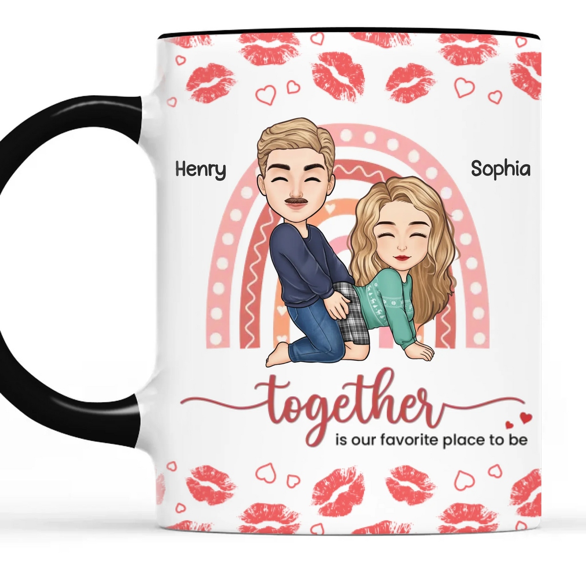 Ensemble, c'est notre endroit préféré - Tasse personnalisée pour couple - Cadeau de Noël pour mari et femme, anniversaire