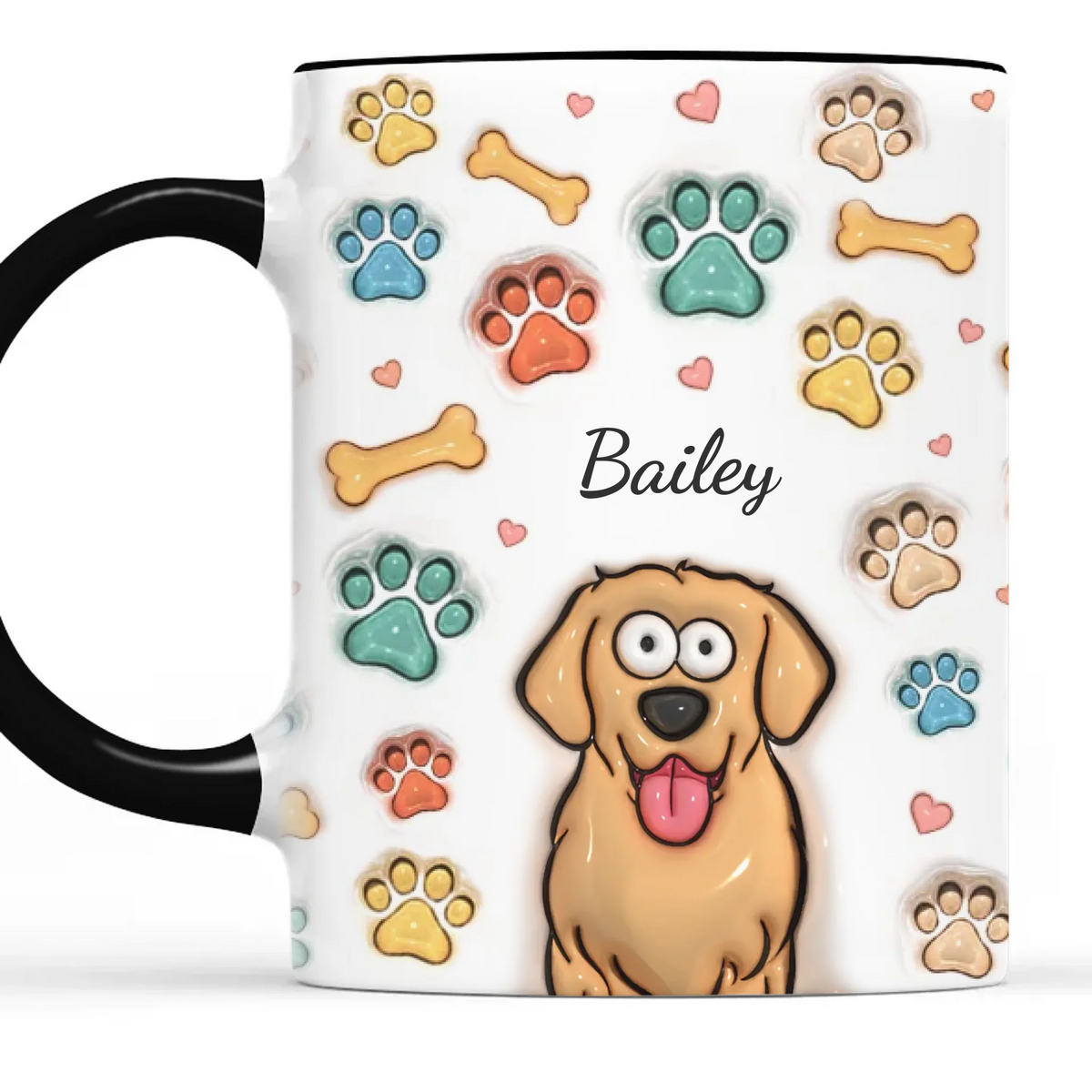 Une maison sans animal n'est qu'une maison - Mug personnalisé avec effet gonflable 3D pour chien et chat - Cadeau pour propriétaires d'animaux et amoureux des animaux