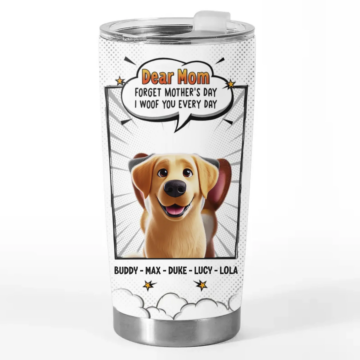 Notre amour pour toi est éternel - Gobelet personnalisé pour chien - Cadeau pour propriétaires d'animaux et amoureux des animaux