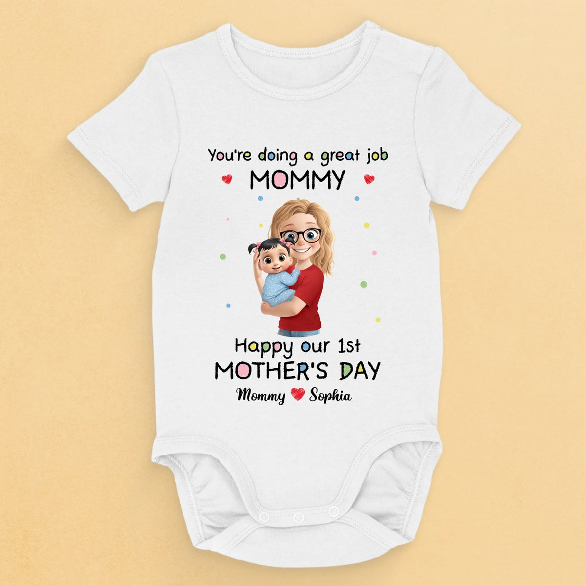 Être ta maman est mon travail à temps plein préféré - Body bébé personnalisé en famille - Cadeau de fête des mères, de baby shower, pour la première maman