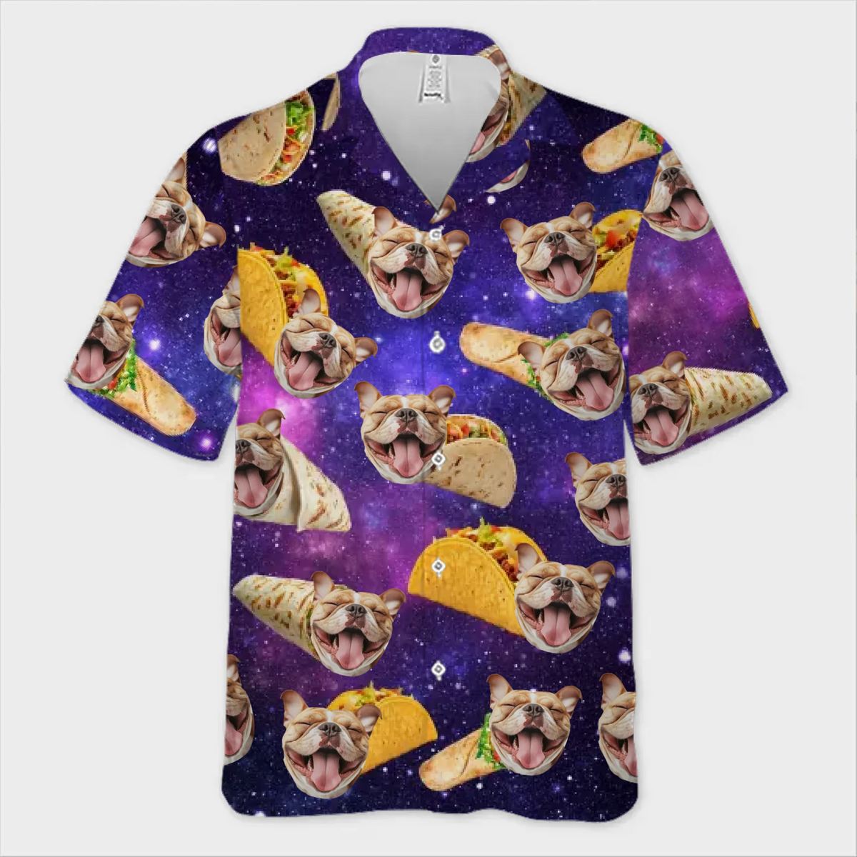 T-shirt hawaïen tropical unisexe personnalisé avec photo « Just A Taco Dog With Dreams » pour chien et chat - Cadeau idéal pour les vacances d'été, les amoureux des animaux et les voyageurs.
