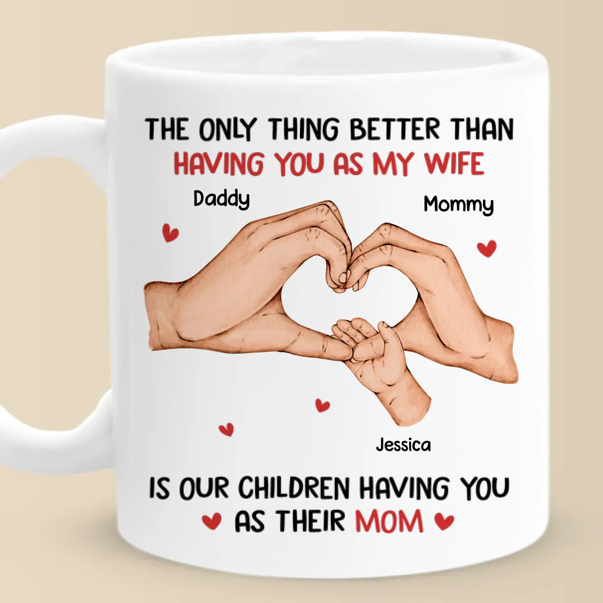 Tu n'es pas seulement mon amour, tu es le cœur de notre famille - Mug personnalisé pour la famille - Fête des mères, cadeau pour femme, anniversaire