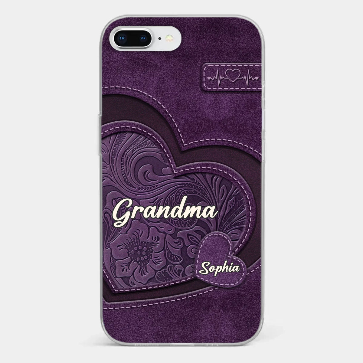 Coque de téléphone transparente personnalisée avec effet gonflable en 3D - Cadeaux d'anniversaire personnalisés pour maman et grand-mère - Grand-mère, ton amour m'a façonnée de manière durable