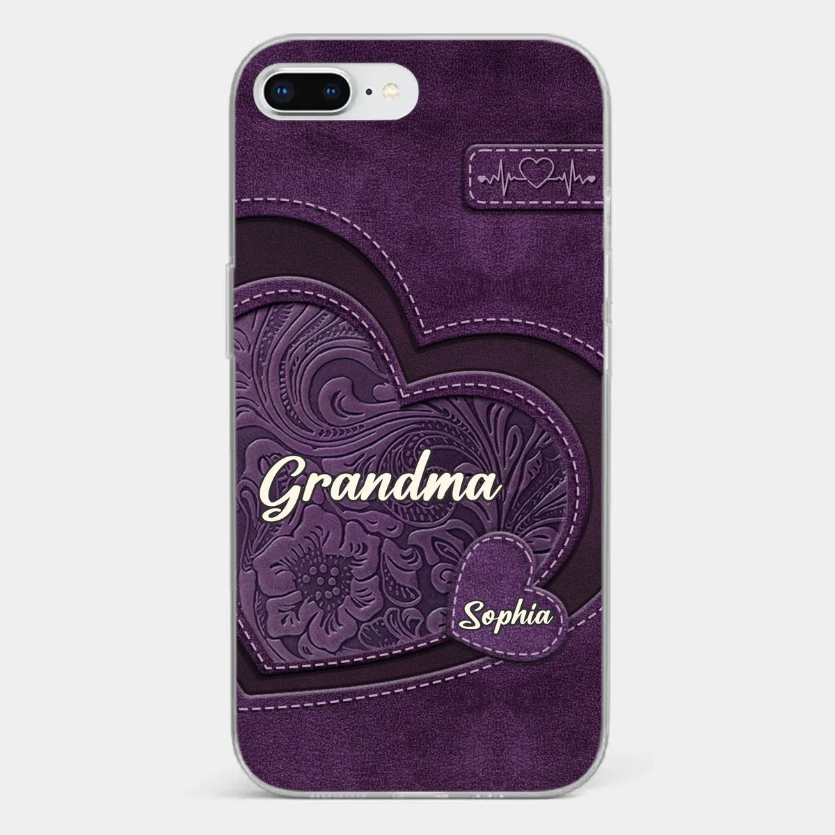 Coque de téléphone transparente personnalisée avec effet gonflable en 3D - Cadeaux d'anniversaire personnalisés pour maman et grand-mère - Grand-mère, ton amour m'a façonnée de manière durable