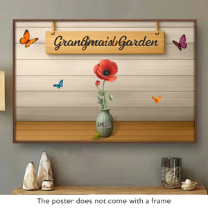 Mon Jardin de Joie - Affiche Horizontale Personnalisée Famille - Fête des Mères, Cadeau pour Maman, Grand-mère