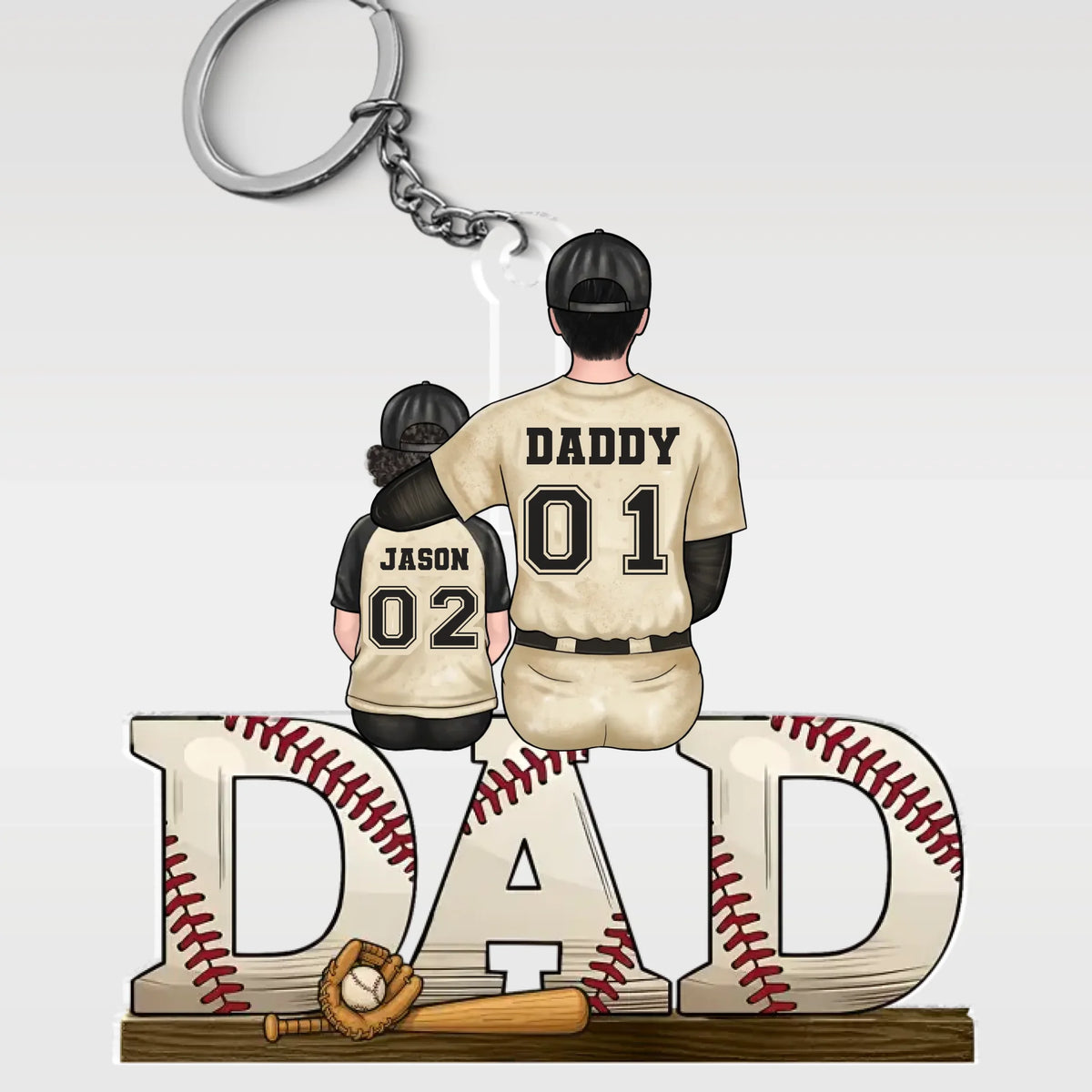 Jour de match, tous les jours - Porte-clés personnalisé en acrylique pour la famille - Fête des pères, cadeau pour papa, amateurs de sport, joueurs de sport