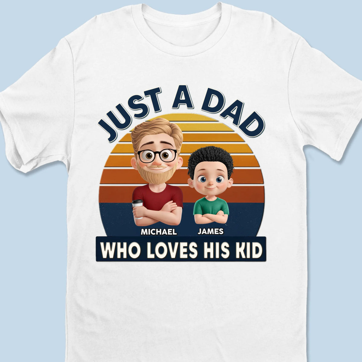 Juste un gars, totalement possédé par ses enfants - T-shirt unisexe personnalisé pour la famille, T-shirt premium, sweat à capuche - Fête des pères, cadeau pour papa, grand-père
