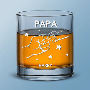 Coups de poing et bons moments - Verre à whisky personnalisé pour la famille - Fête des pères, cadeau pour papa, grand-père