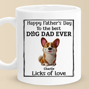 Bonne fête des pères au meilleur papa de chien de tous les temps ! Mug personnalisé pour chien ! Cadeau pour la fête des pères, pour les propriétaires d'animaux et les amoureux des animaux.