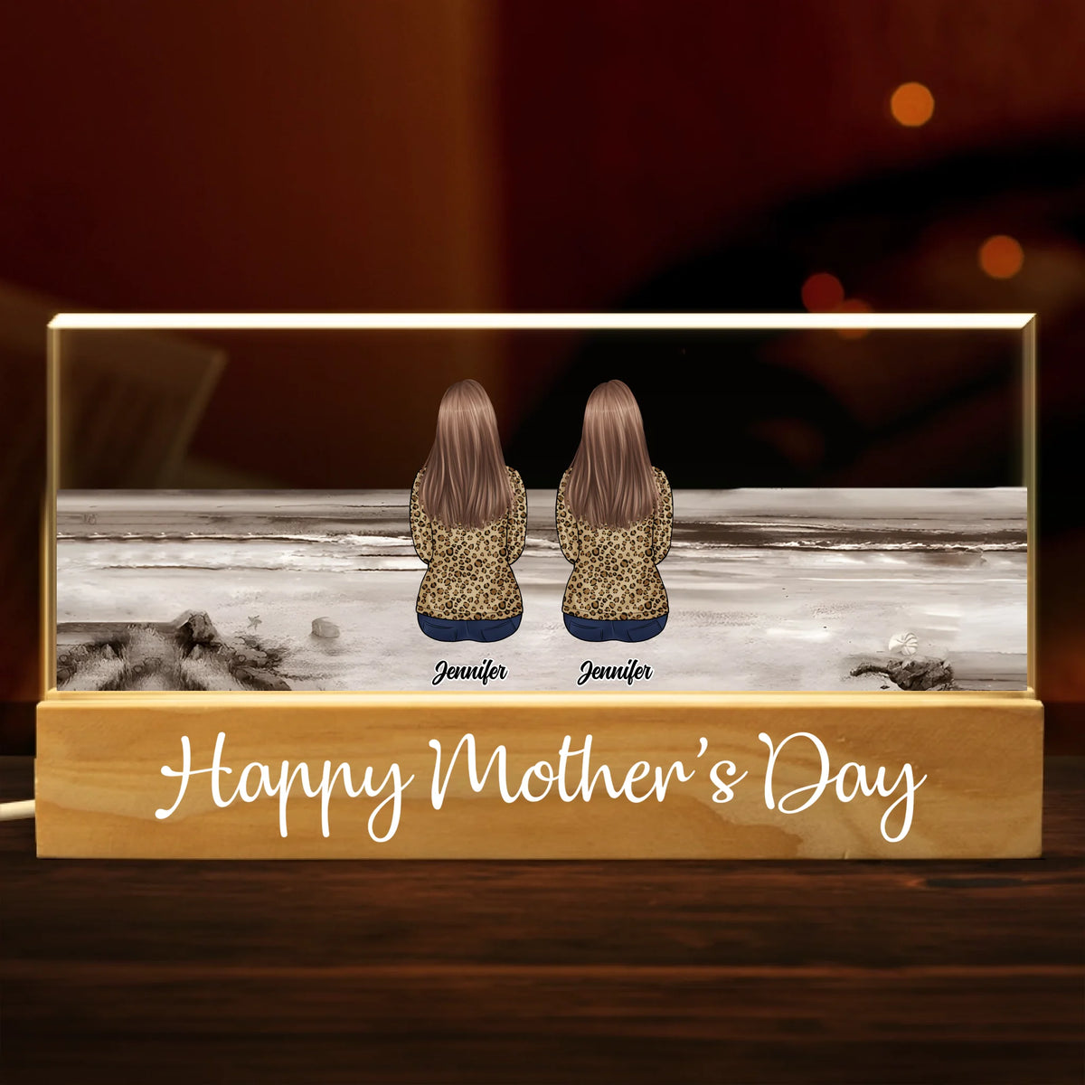 Votre amour illumine notre monde - Veilleuse LED 3D personnalisée en acrylique avec lettres - Cadeau pour la fête des pères, papa ou grand-père