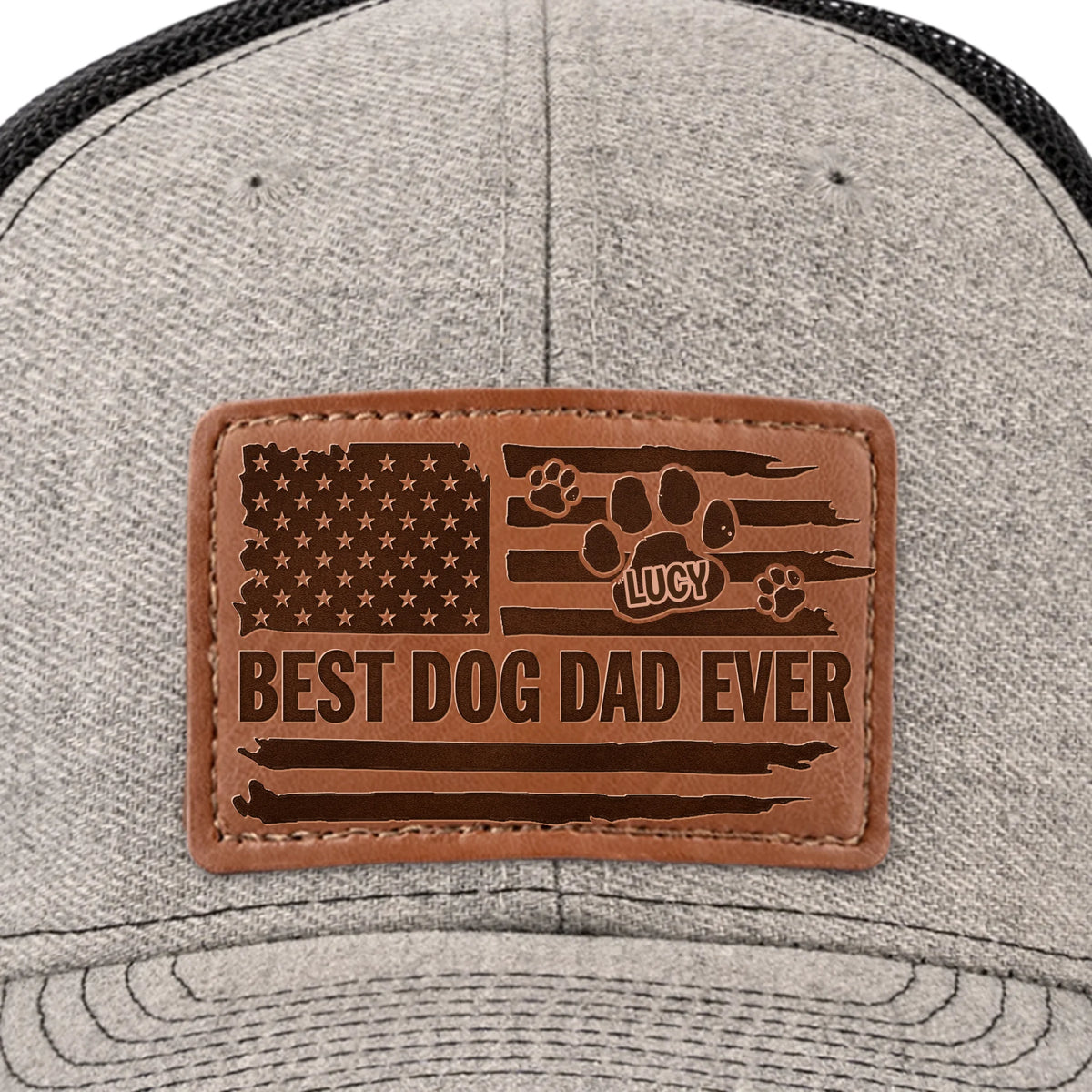 Élevé par des pattes, aimé de tous - Chapeau en cuir personnalisé pour chien - Fête des pères, cadeau pour les propriétaires d'animaux et les amoureux des animaux