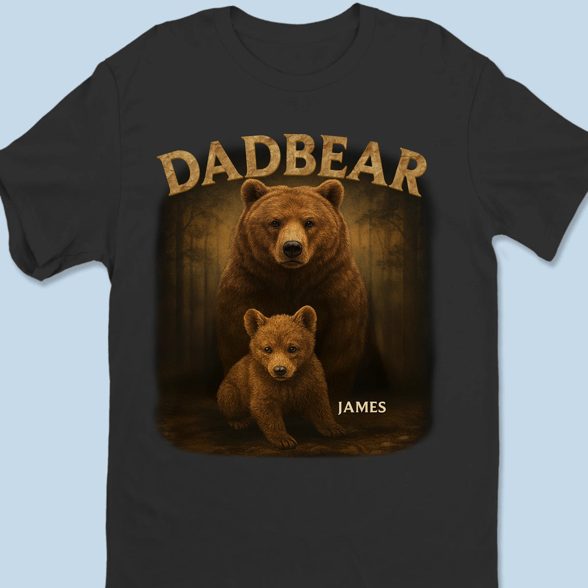 Papa Ours, Toujours Là Pour Protéger Ses Oursons - T-shirt Unisexe Personnalisé Famille, T-shirt Premium, Sweat à Capuche - Fête des Pères, Cadeau pour Papa, Grand-Père