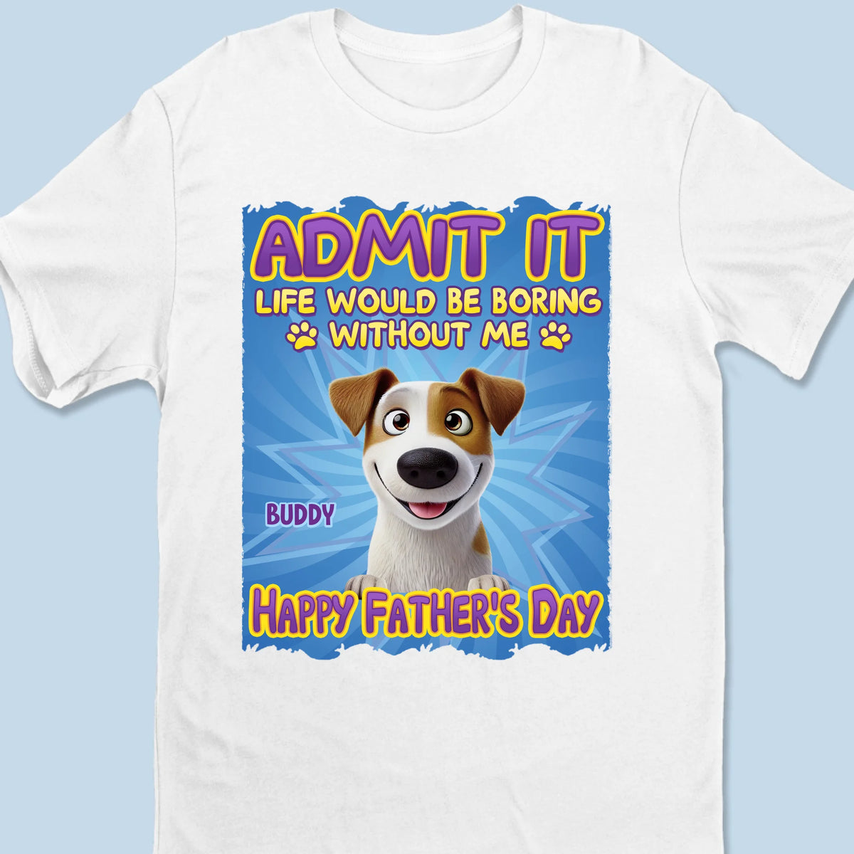 Chaque mouvement de queue est pour toi, papa - T-shirt unisexe personnalisé pour chien, t-shirt premium, sweat à capuche - Fête des pères, cadeau pour papa, propriétaires d'animaux, amoureux des animaux