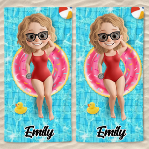 Paradise Found - Bestie Personalized Custom Beach Towel - Summer Vacation Gift, Birthday Pool Party Gift For Best Friends, BFF, Sisters