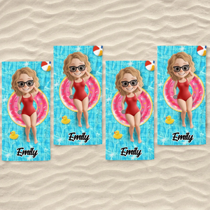 Paradise Found - Bestie Personalized Custom Beach Towel - Summer Vacation Gift, Birthday Pool Party Gift For Best Friends, BFF, Sisters