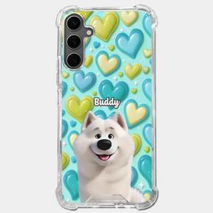 Custom 3D Inflated Effect Printed Clear Phone Case - Personalized Birthday Gifts For Dog Lovers, Dog Dad And Mom - Surrounded By Your Love