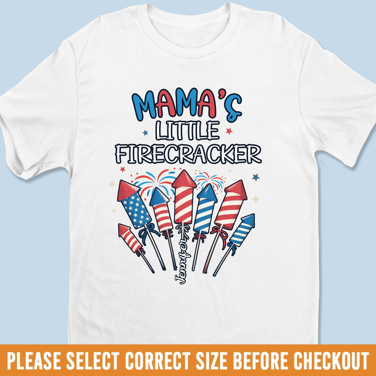 T-shirt unisexe personnalisé, t-shirt premium, sweat à capuche - Cadeaux personnalisés du 4 juillet pour maman et grand-mère - Éveillez la joie avec de petits pétards