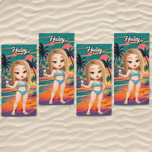 Custom Beach Towel - Personalized Summer Vacation And Travel Gifts For Women, Men - Sandy Toes, Sassy Nose