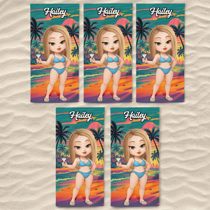 Custom Beach Towel - Personalized Summer Vacation And Travel Gifts For Women, Men - Sandy Toes, Sassy Nose