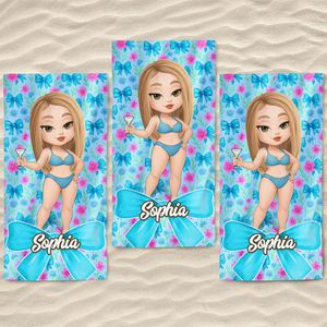 Custom Beach Towel - Personalized Summer Vacation And Travel Gifts For Women - Beach Days And Cocktails