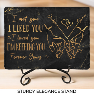 Je t'aime, à toi pour toujours - Pierre rectangulaire personnalisée avec support pour couple - Cadeau pour mari et femme, anniversaire