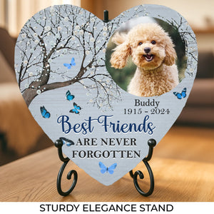 Photo personnalisée « Tu étais mon préféré », « Bonjour » - Pierre commémorative personnalisée en forme de cœur - Cadeau de condoléances pour les propriétaires d'animaux et les amoureux des animaux