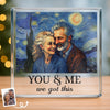 Custom Photo Square Shaped Acrylic Plaque - Personalized  Anniversary Wedding Gifts For Husband And Wife, Him And Her - You & Me, Written In The Stars