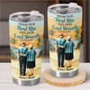 Custom Tumbler - Personalized Anniversary Wedding Gifts For Husband And Wife, Him And Her - First Kiss, Endless Love Journey