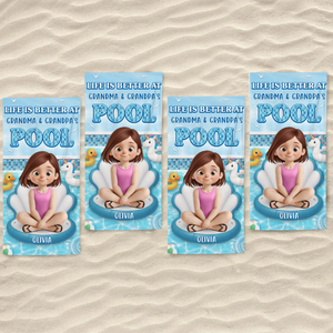 Custom Beach Towel - Personalized Summer Vacation And Travel Gifts For Family, Kids - Grandkid Pool Party