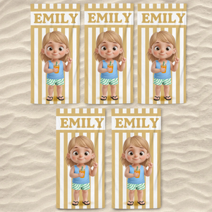 Custom Beach Towel - Personalized Summer Vacation And Travel Gifts For Family, Kids - Poolside Cuteness Overload