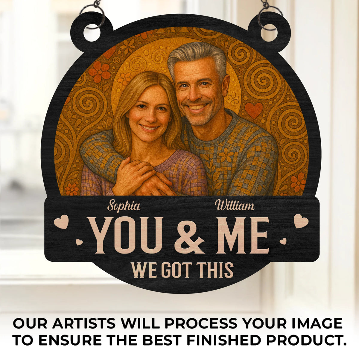 Custom Photo Window Hanging Suncatcher Ornament - Personalized Anniversary Wedding Gifts For Husband And Wife, Him And Her - You Are My Home