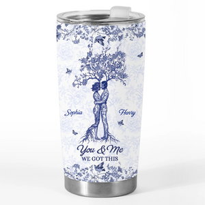 Custom Tumbler - Personalized Anniversary Wedding Gifts For Husband And Wife, Him And Her - Hand In Hand We Thrive