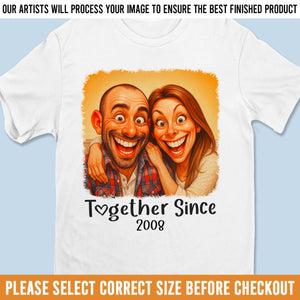 T-shirt unisexe personnalisé avec photo humoristique, sweat à capuche premium – Cadeaux d'anniversaire de mariage personnalisés pour mari et femme, lui et elle – Pas de contrepartie, juste de l'amour