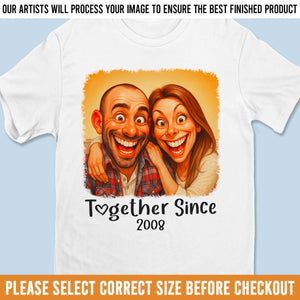 T-shirt unisexe personnalisé avec photo humoristique, sweat à capuche premium – Cadeaux d'anniversaire de mariage personnalisés pour mari et femme, lui et elle – Pas de contrepartie, juste de l'amour