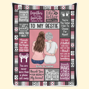 Custom Blanket - Personalized Best Friend Christmas Birthday Gifts For Women, Besties, Sisters, BFF - Always Better With My BFF