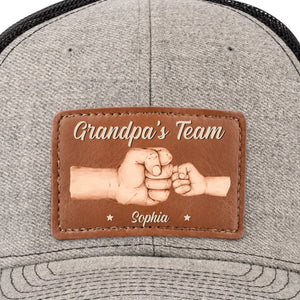 Équipe Papa, pas de substituts - Casquette personnalisée en cuir avec patch - Fête des Pères, cadeau pour papa, grand-père