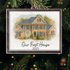 Custom Photo First Christmas In New Home Ceramic Ornament - Personalized Anniversary Christmas Wedding Gifts For Husband And Wife, Him And Her, New Homeowners, Couples, Friends - Forever Starts Here