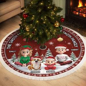 Custom Tree Skirt - Personalized Christmas Birthday Gifts For Mom, Dad, Brother, Sister, Kids - Blessed This Christmas