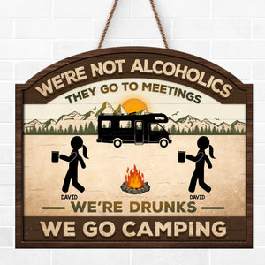 Ce côté du camping - Panneau en bois personnalisé pour décoration d'intérieur - Cadeau de pendaison de crémaillère pour les meilleurs amis, les meilleures amies et les amateurs de camping