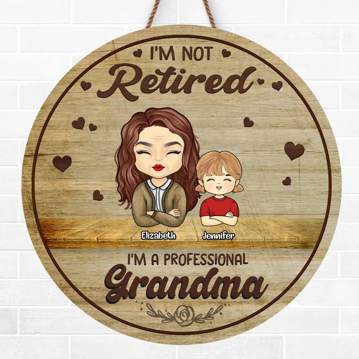 Je suis une grand-mère professionnelle - Panneau en bois personnalisé pour la décoration de la maison - Cadeau de pendaison de crémaillère pour grand-mère