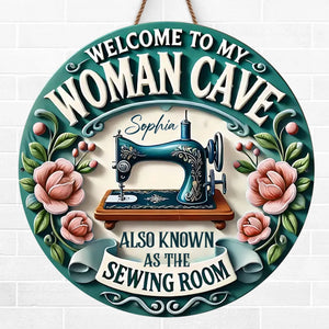 Where Stitches And Stories Come To Life - Family Personalized Custom Shaped Home Decor Wood Sign - House Warming Gift For Yourself, Best Friends, Siblings, Family Members