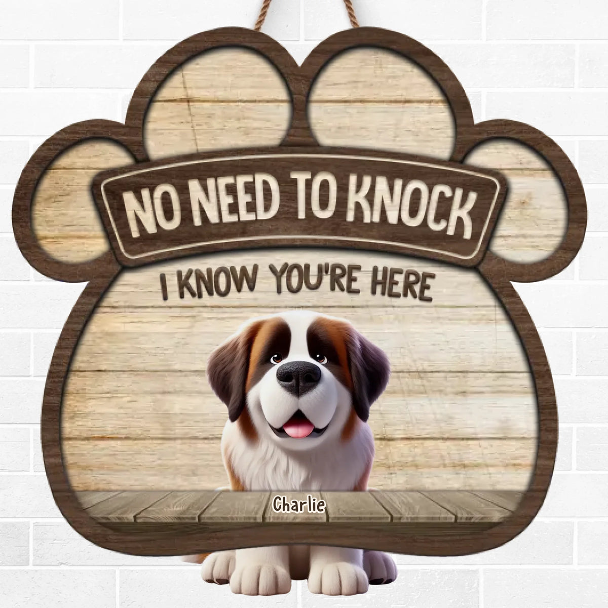 Bienvenue chez nous - Panneau en bois personnalisé pour chien - Cadeau de pendaison de crémaillère pour les propriétaires et les amoureux des animaux