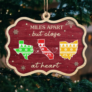 Custom Long Distance Wood Ornament - Personalized Christmas Birthday Gifts For Mom, Dad, Brother, Sister, Kids - Christmas Blessings From Afar