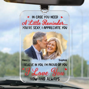 Custom Photo Acrylic Car Ornament - Personalized Anniversary Wedding Gifts For Husband And Wife, Him And Her - Driving Through Life With You