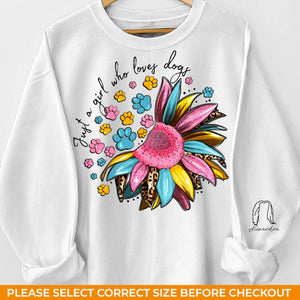 L'amour est une fille et ses amis à fourrure - Sweat-shirt unisexe personnalisé pour chien et chat avec motif sur la manche - Cadeau pour les propriétaires d'animaux et les amoureux des animaux